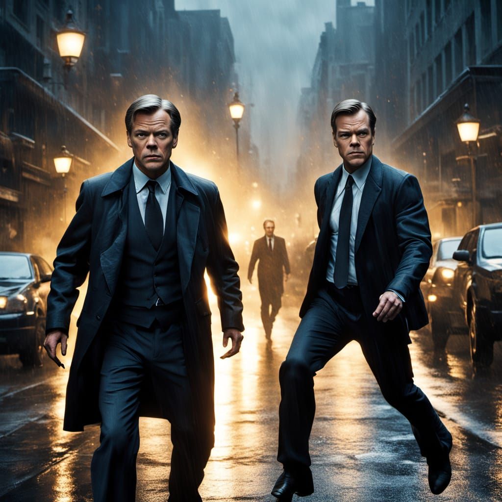 2002. Blonde actor Richard Chamberlain as a  CIA agent chasi...