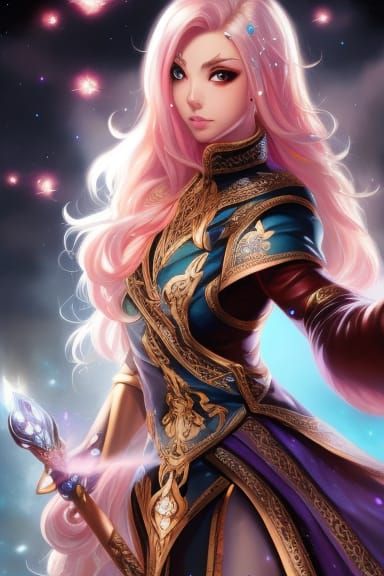 Captivating Wizard Surrounded by Swirling Magic Water