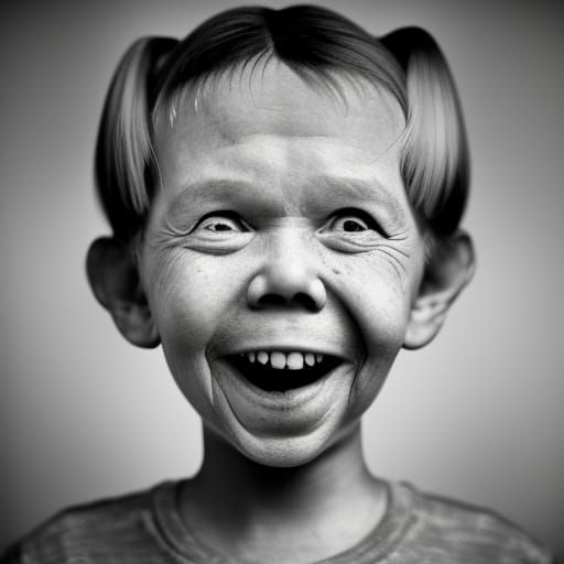 Alfred E Neuman with pigtails