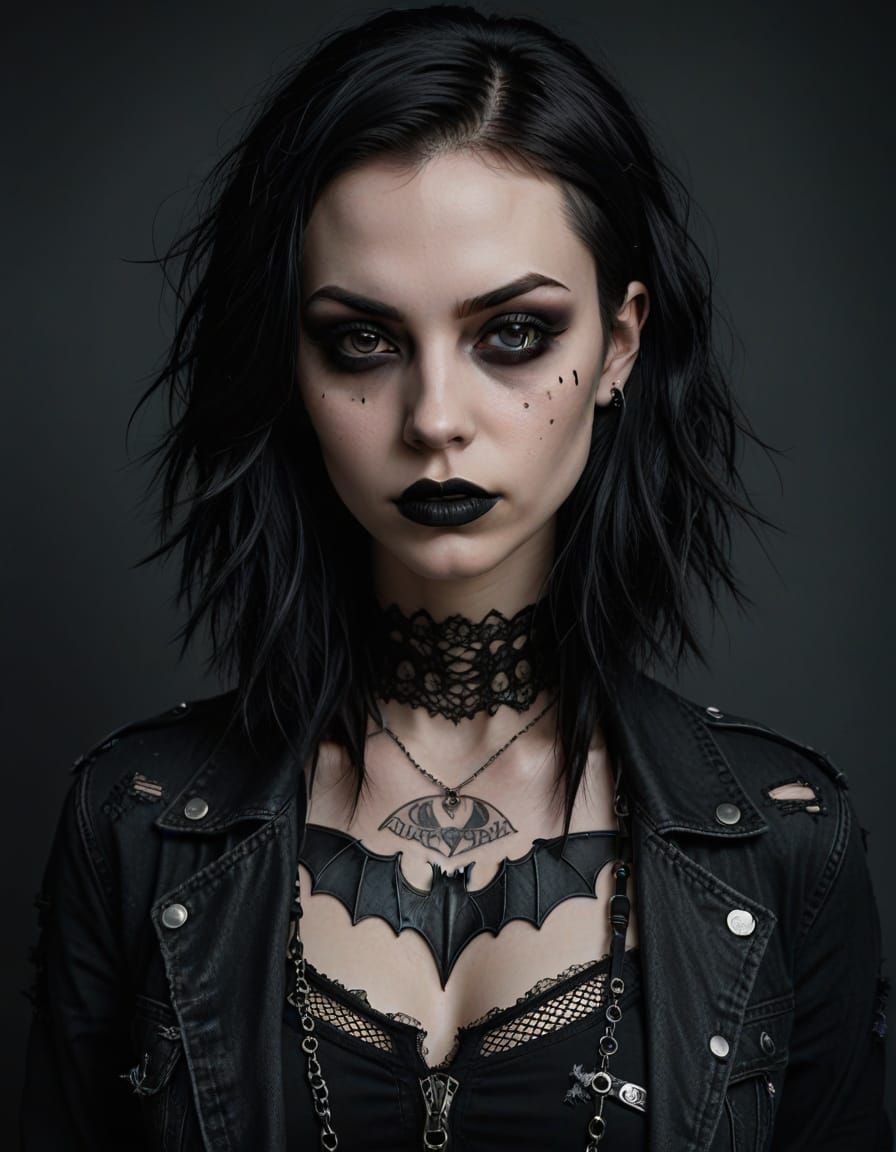 Goth Goddess in Dark Elegance