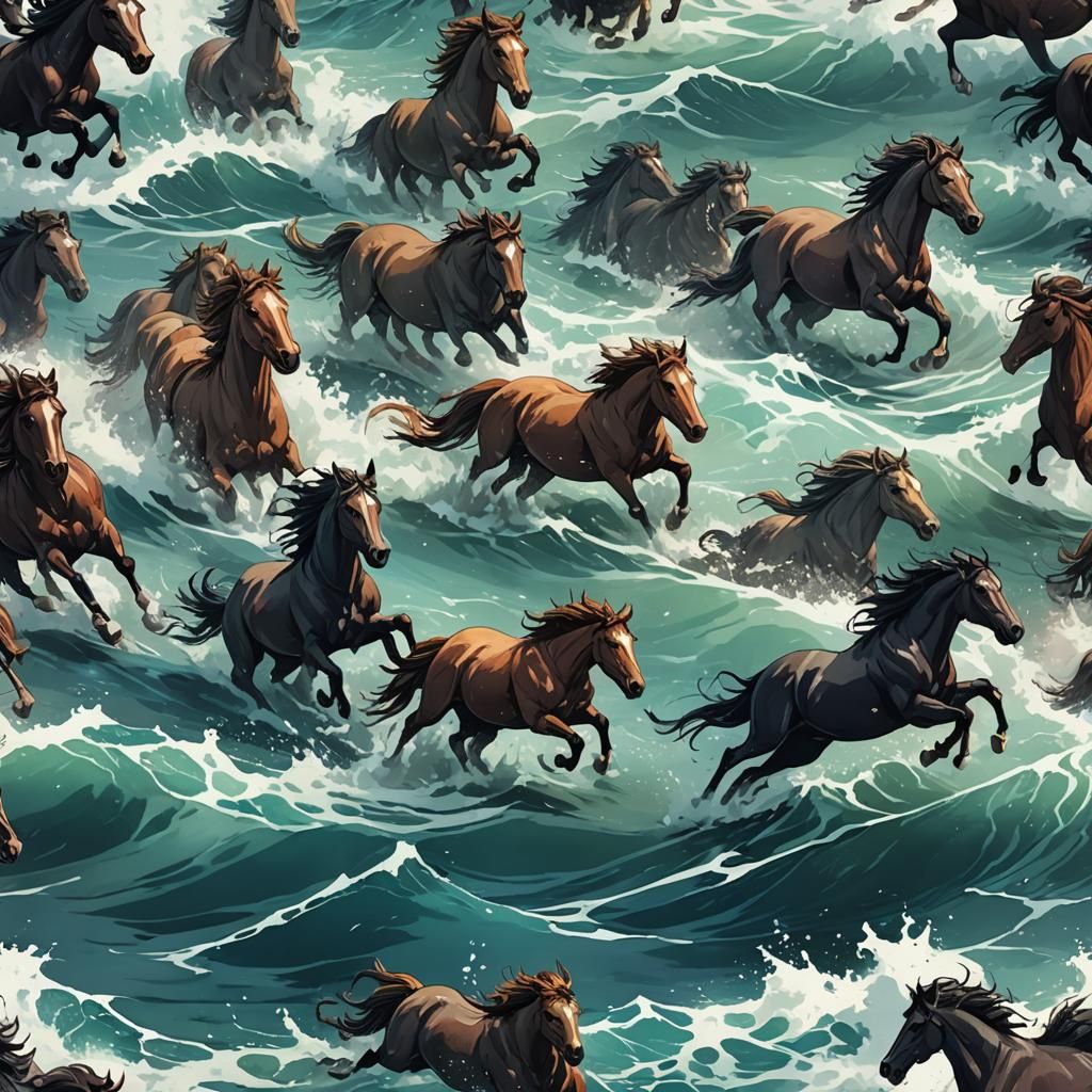 Horses Run Through the Ocean: Manga Anime Style
