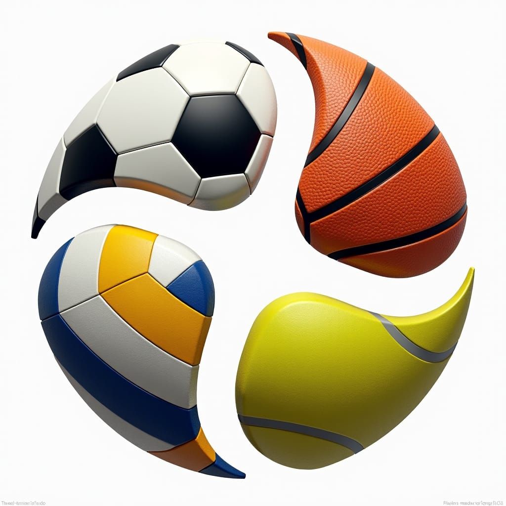 Sports Ball Circular Logo in Detailed Matte Style
