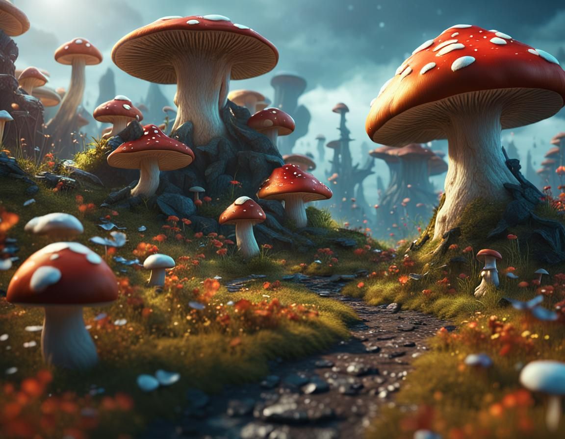 Fantasy Mushroom Land: 3D Render in Unreal Engine