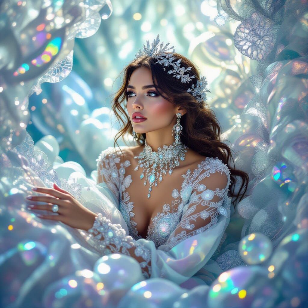 Luminous Woman in Dreamlike Digital Impressionism