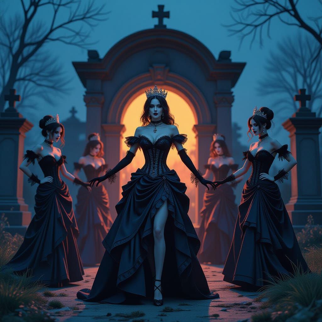 Glamorous Undead Prom Queen & Spooky Entourage Dancing