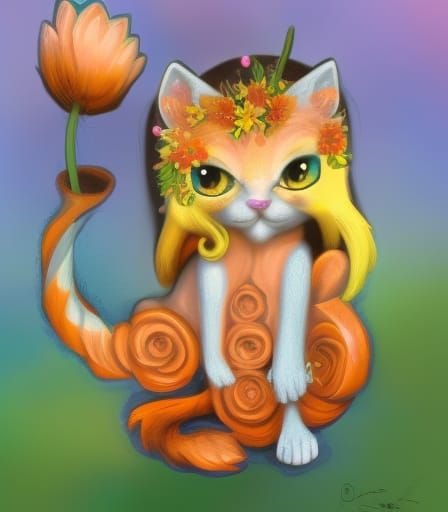 flower pot pony cat