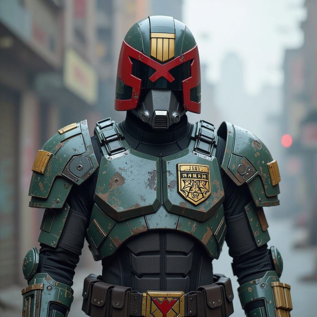 Judge Dredd Cosplay Armor in Dystopian Style