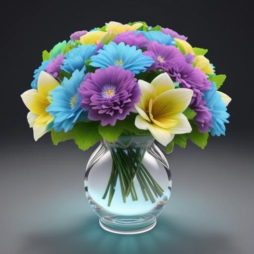 Ethereal Bouquet of Luminous Spring Flowers