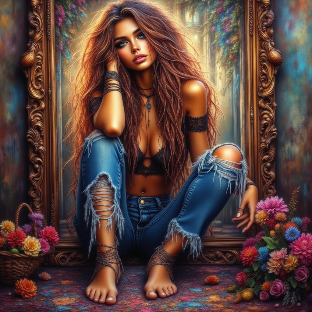 Beautiful Woman's Final Goodbye in Bohemian Style