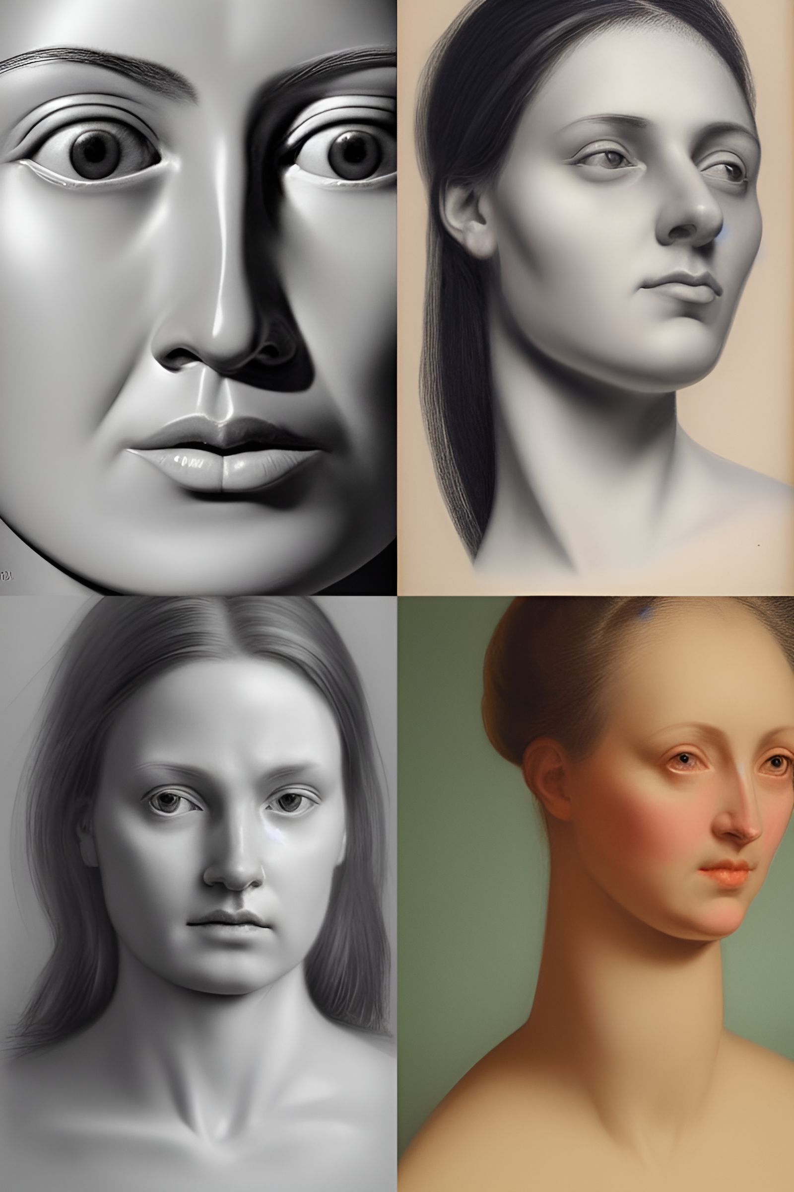 Hyper-detailed Portrait of a Woman in Classical Realism