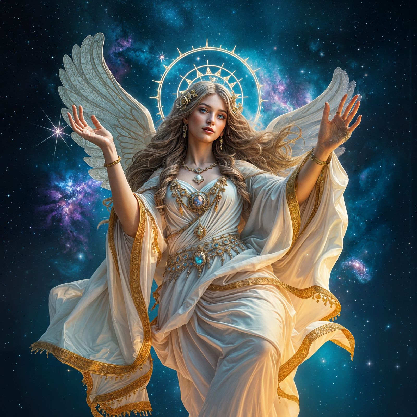 Celestial Goddess in a Galaxy of Stars