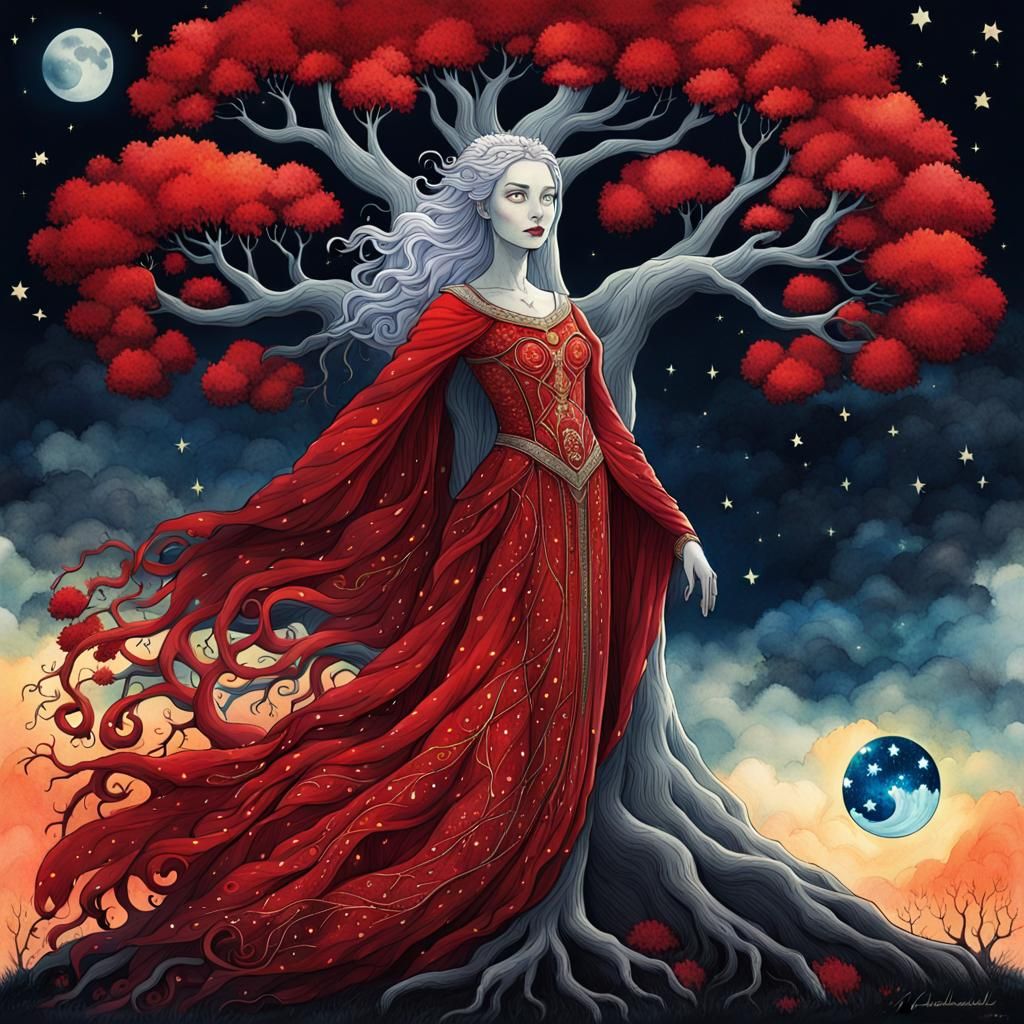 Crimson Queen in Yggdrasil, DreamWorks Animation Style