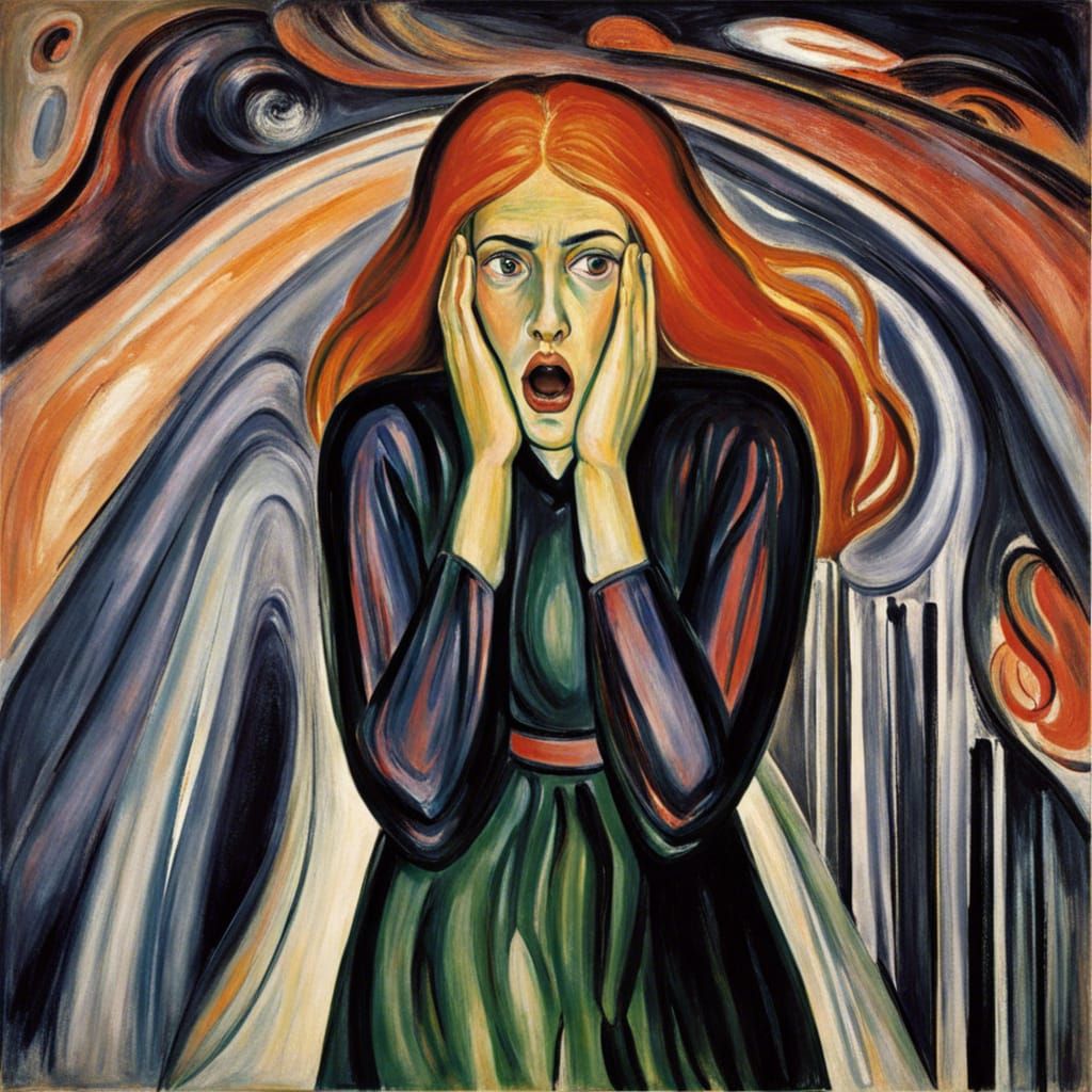 Woman Expressing Fear, Anxiety, and Depression
