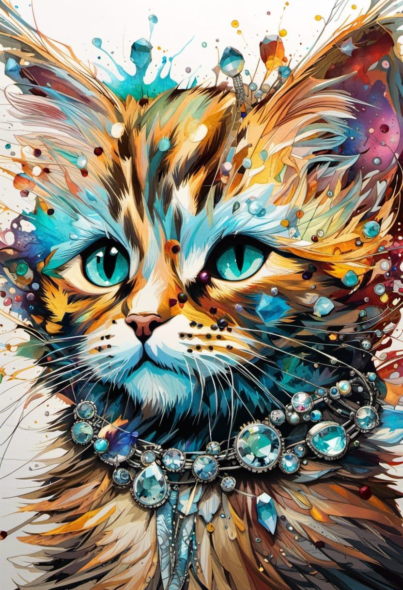 Shy Kitten In A Bejeweled Collar