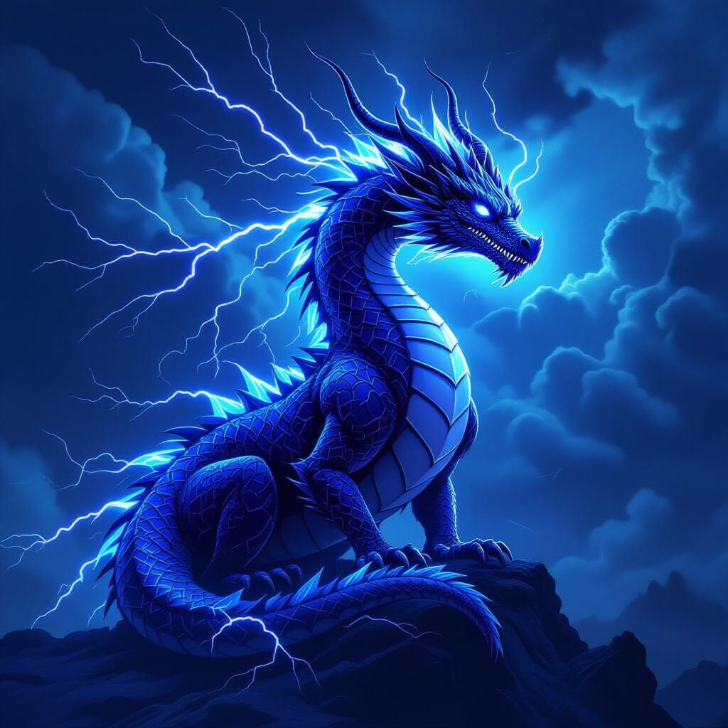 Electric Dragon in Cyberpunk Cinematic Style