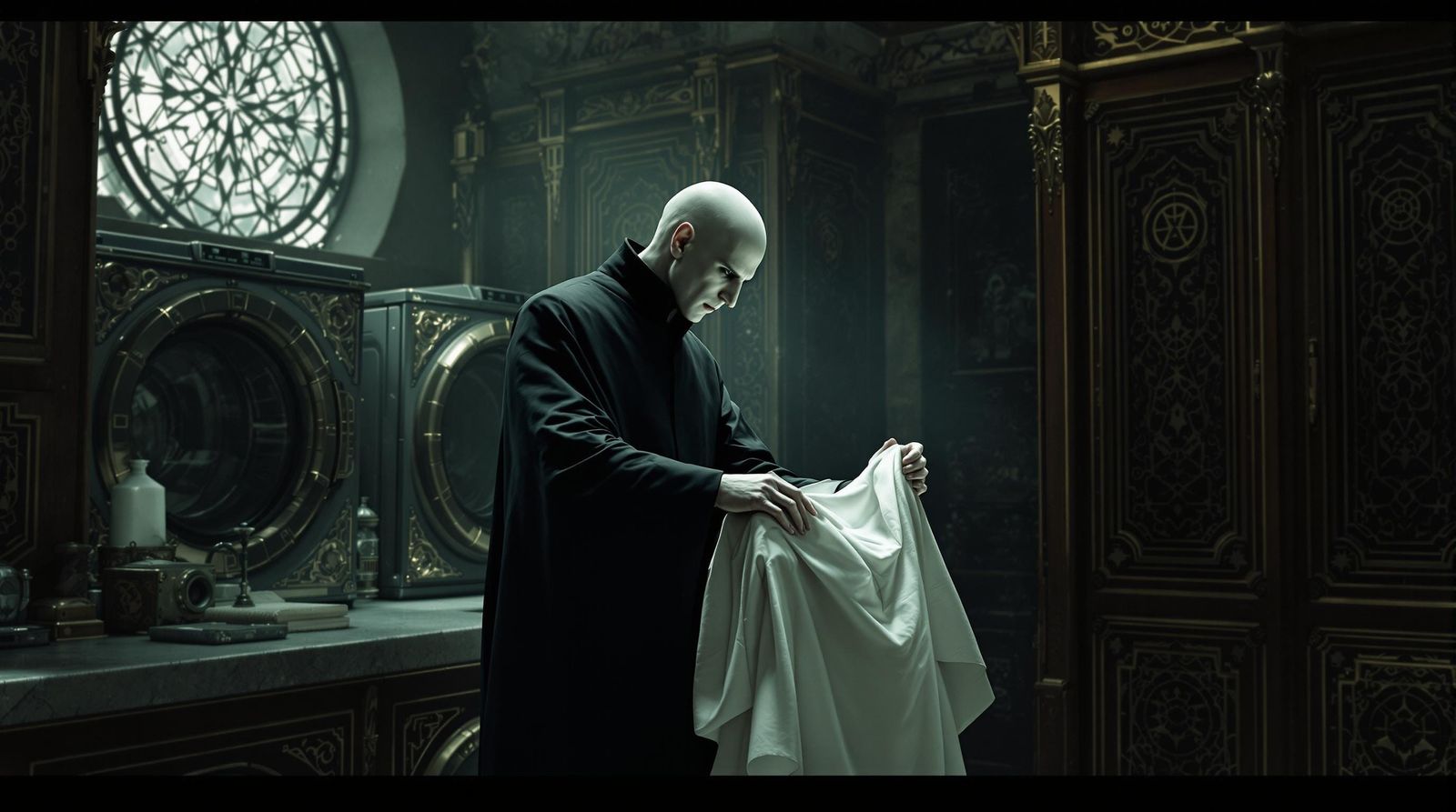 Lord Voldemort in Laundry Room Scene