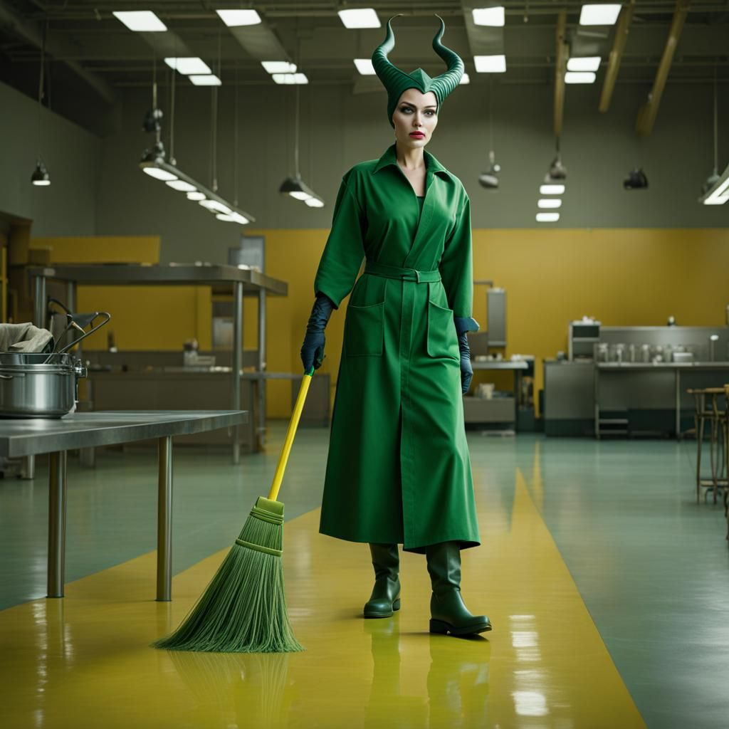 Maleficent as Janitor: A Detailed Matte Painting