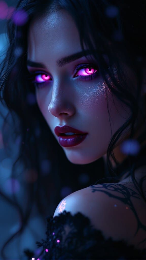 Mysterious Gothic Woman of Celestial Beauty