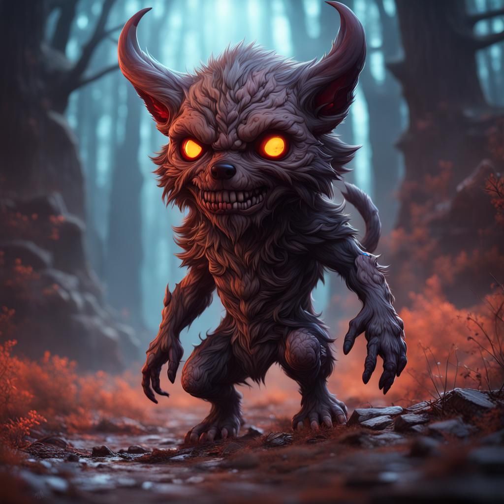 Detailed Chibi Skinwalker Fantasy Concept Art
