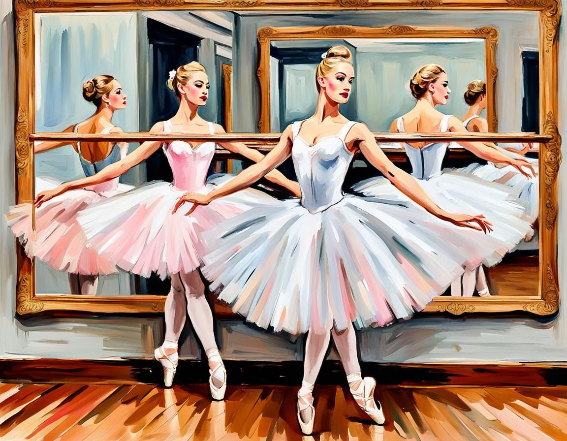Ballet Dancer in Gouache Style, Digital Art