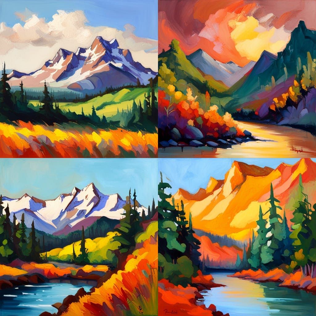 Expressive Landscape Painting in Northwest School Style
