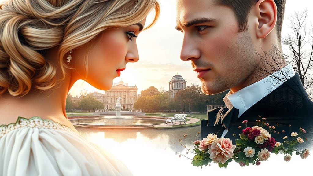 19th Century Aristocrats in Double Exposure Sunset