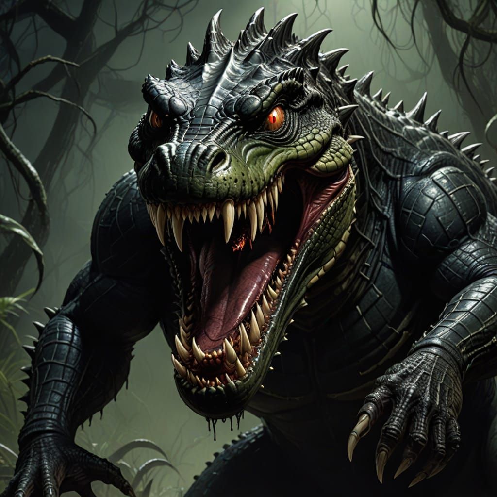 Venomous Crocodile: Dark Fantasy Creature