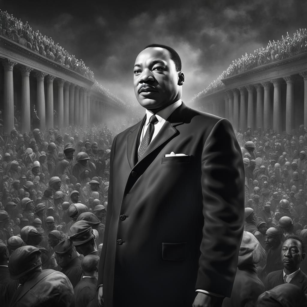 Epic Portrait of Martin Luther King Jr. in Black and White
