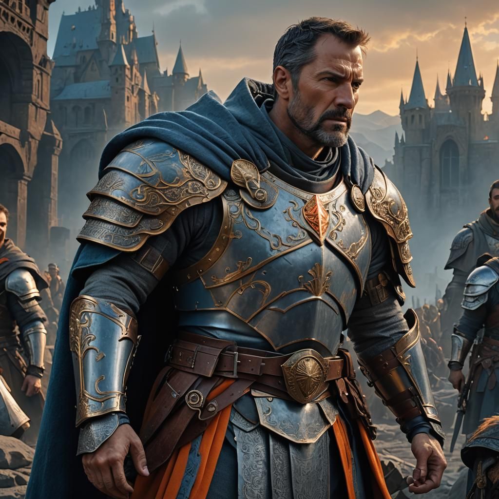 Heroic Man in Plate Armor: Fantasy Concept Art