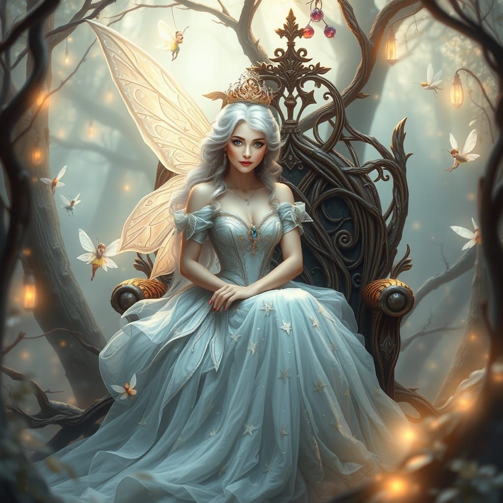 Ethereal Fairy Queen in Starlight Gown