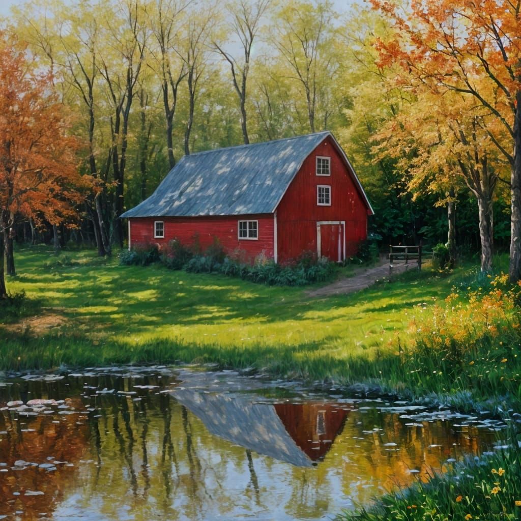 Fawn in Glade: an Impressionist Impasto Painting