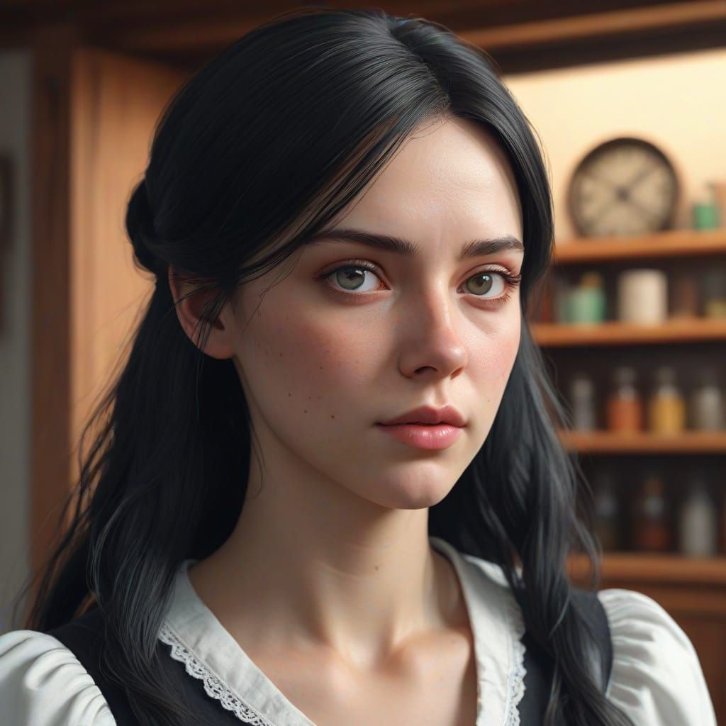 Hyperrealistic French Maid Concept Art with Intricate Detail...