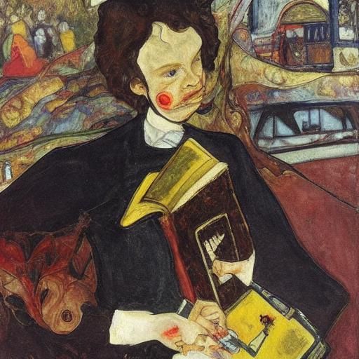 Vampire Girl Reads Music, Expressionist Realism