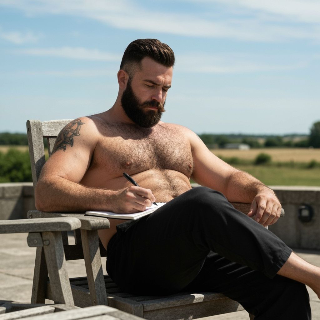 Photorealistic Portrait of a Powerful Man on Sunlit Terrace