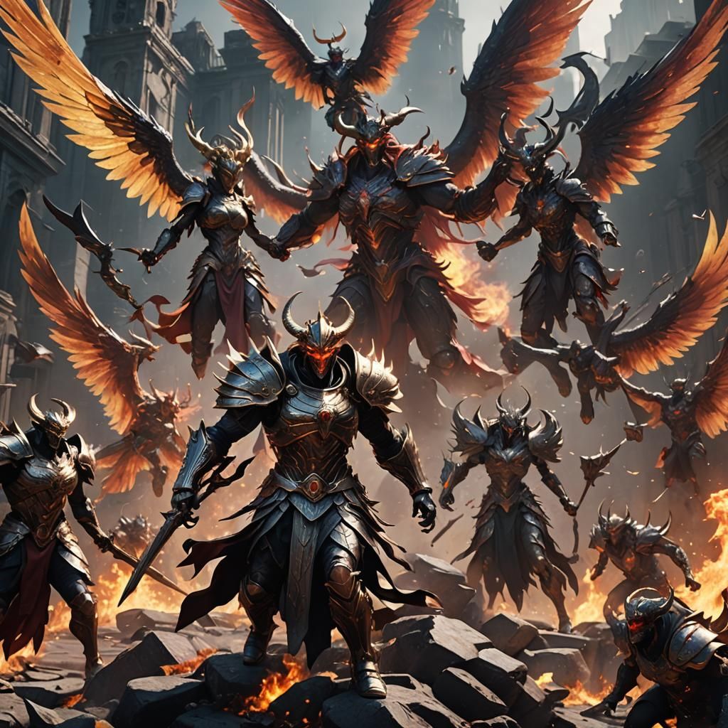 Epic Angel vs Demon War in Unreal Engine