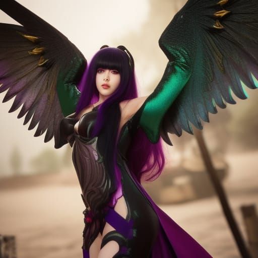 Morrigan Aensland Photorealistic Detailed Portrait