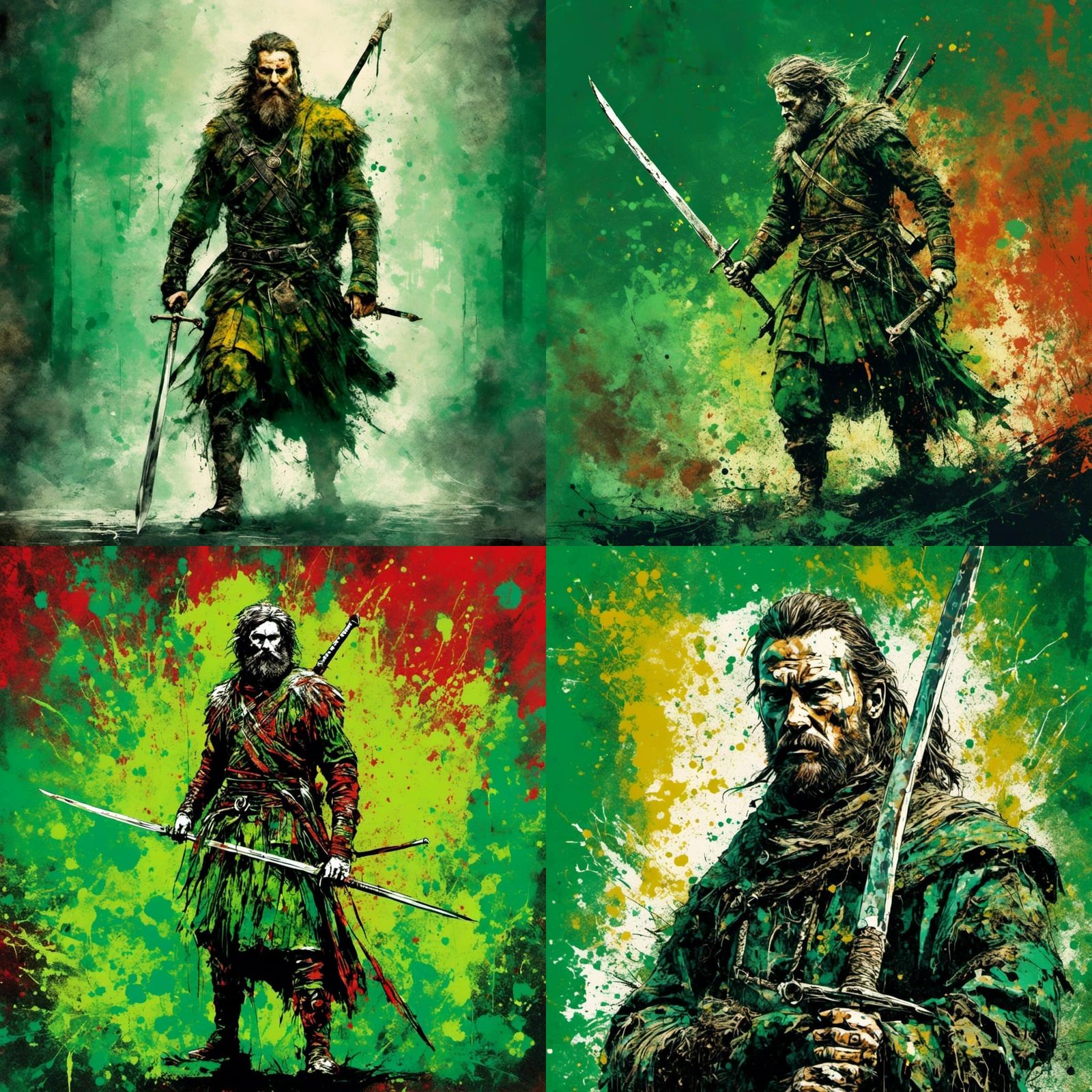 Scottish Highlander Warrior in Pop Art Style