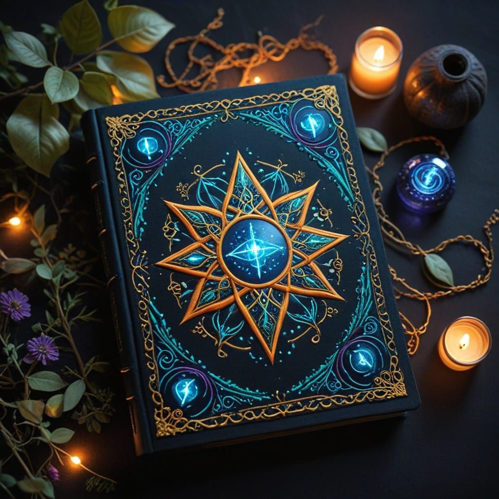 Luminous Embroidered Book of Shadows