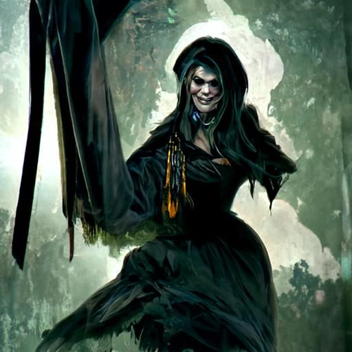 Sinister Witch Portrait in Fantasy Art Style
