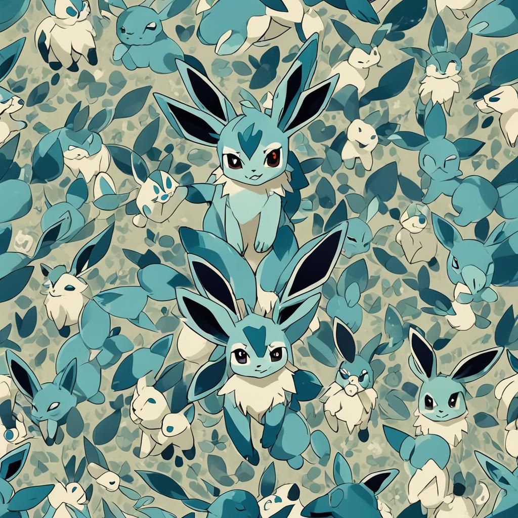 Stylized AI Rendering of Glaceon
