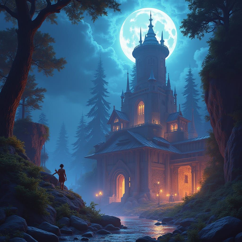 Elegant Fantasy Clubhouse in Unreal Engine 5 Style