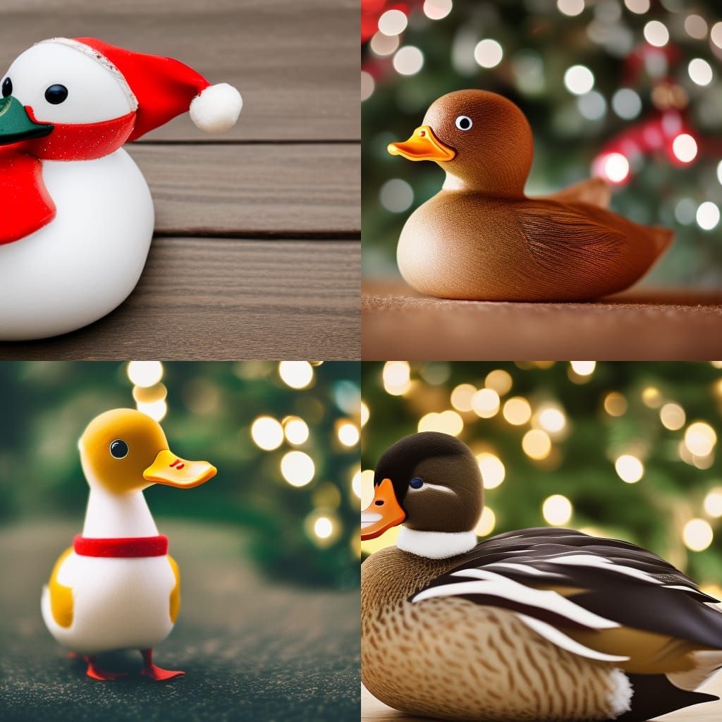 Festive Christmas Duck Portrait in Natural Light