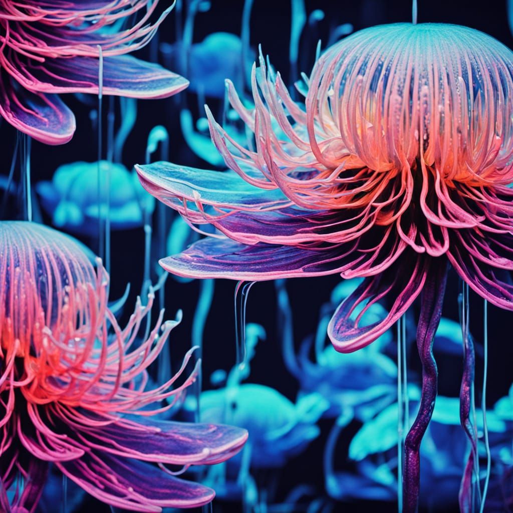 Ethereal Bloom in Neon Hues