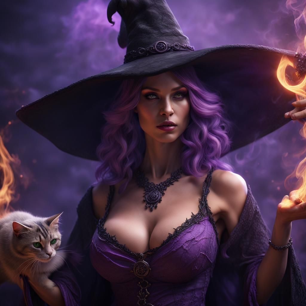 Bewitching Spellcaster in Detailed Fantasy Art