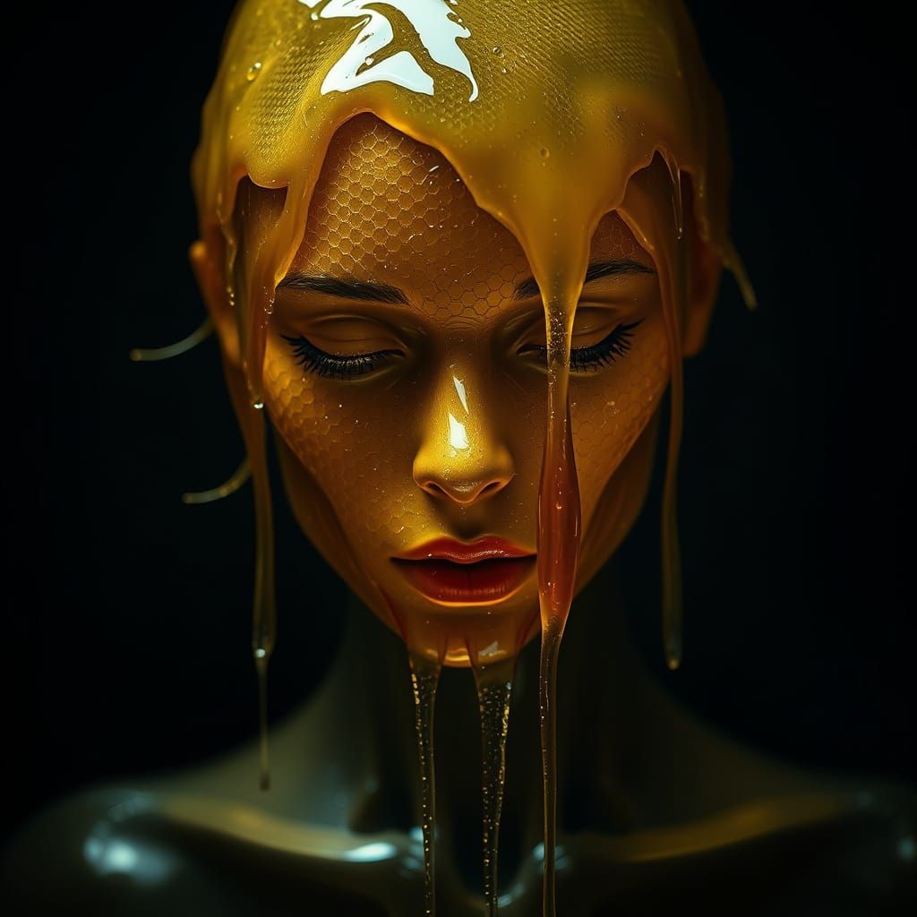 Invisible Honey Woman Dripping Close-Up