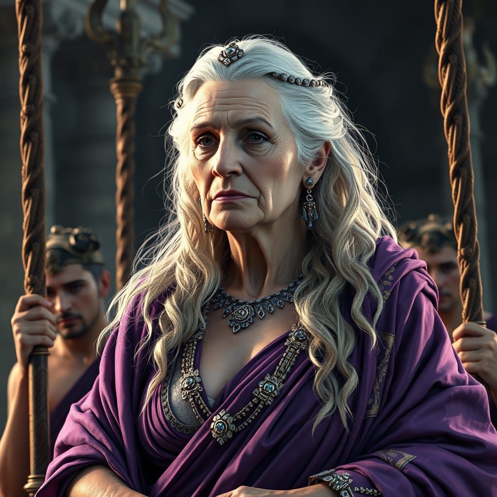 Roman Empress Portrait in Hyperdetailed Digital Art Style