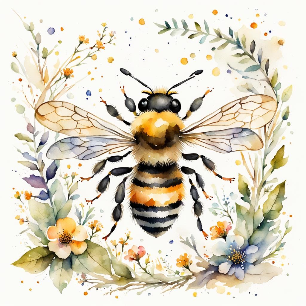 a bee meticulously crafted