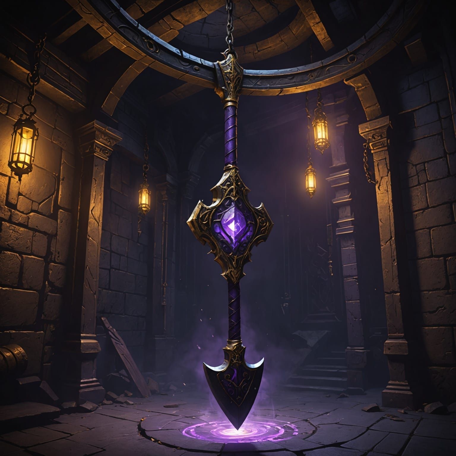Dark Dungeon Pendulum Axe Concept Art