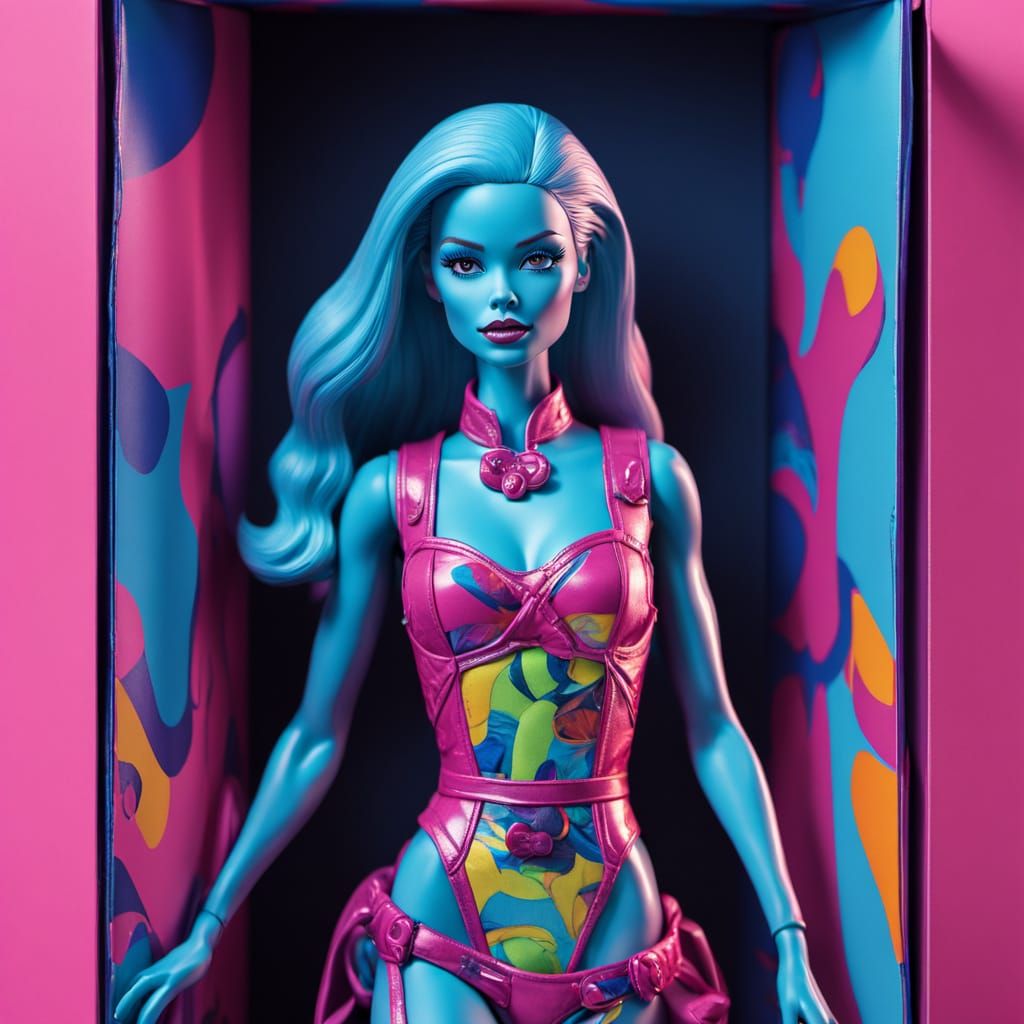 Surreal Pop Art Barbie Collector's Edition Box in Vibrant Pi...