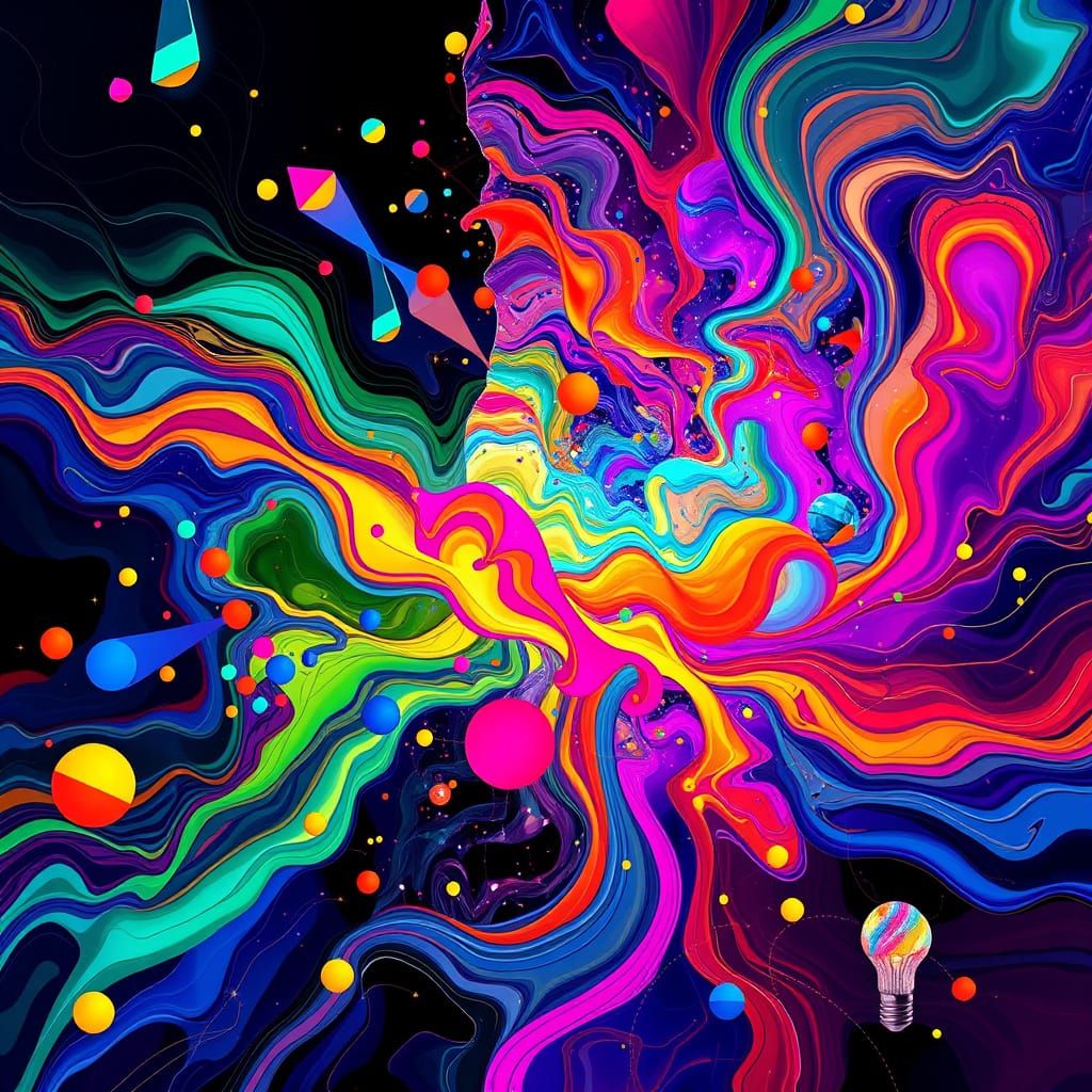 Surreal Synesthesia Symphony in Vibrant Digital Colors